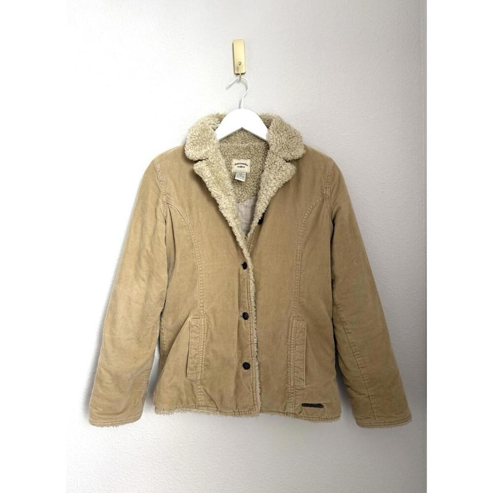 Abercrombie & Fitch‎ Y2K Vintage Sherpa Corduroy Metal Logo Chore Coat